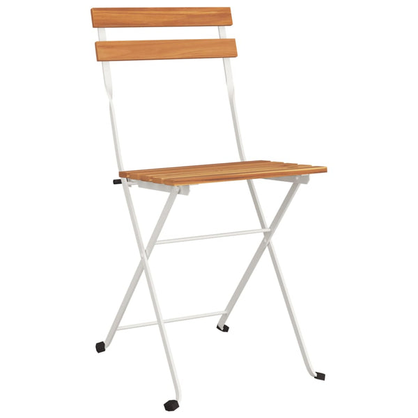 vidaXL Bistro Chairs 6 pcs. Foldable Solid Acacia Wood and Steel
