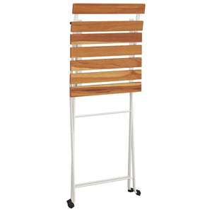 vidaXL Bistro Chairs 6 pcs. Foldable Solid Acacia Wood and Steel