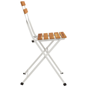 vidaXL Bistro Chairs 6 pcs. Foldable Solid Acacia Wood and Steel