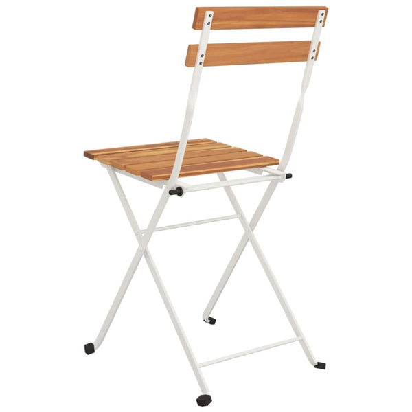 vidaXL Bistro Chairs 6 pcs. Foldable Solid Acacia Wood and Steel
