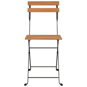 vidaXL Bistro Chairs 8 pcs. Foldable Solid Teak Wood and Steel