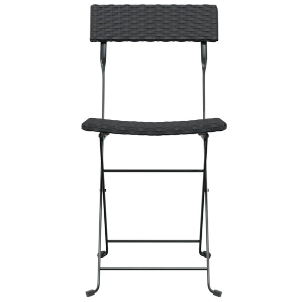 vidaXL Bistro Chairs 4 pcs. Foldable Black Poly Rattan and Steel