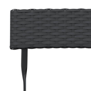 vidaXL Bistro Chairs 4 pcs. Foldable Black Poly Rattan and Steel
