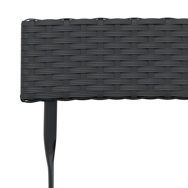 vidaXL Bistro Chairs 4 pcs. Foldable Black Poly Rattan and Steel