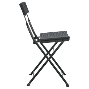 vidaXL Bistro Chairs 6 pcs. Foldable Black Poly Rattan and Steel