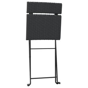vidaXL Bistro Chairs 8 pcs. Folding Black Poly Rattan and Steel