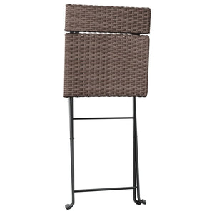 vidaXL Bistro Chairs 4 pcs. Foldable Brown Poly Rattan and Steel