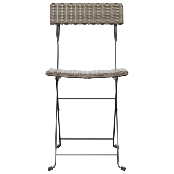 vidaXL Bistro Chairs 8 pcs. Folding Grey Poly Rattan and Steel