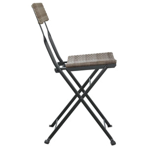 vidaXL Bistro Chairs 8 pcs. Folding Grey Poly Rattan and Steel