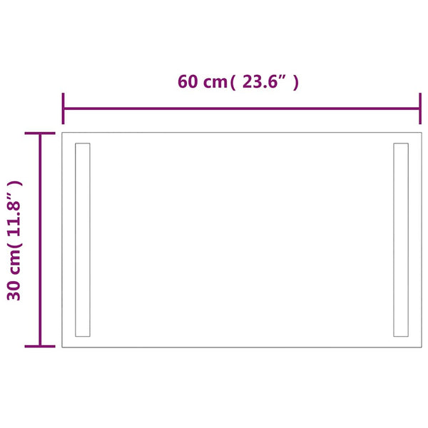 vidaXL LED Bathroom Mirror 30x60 cm