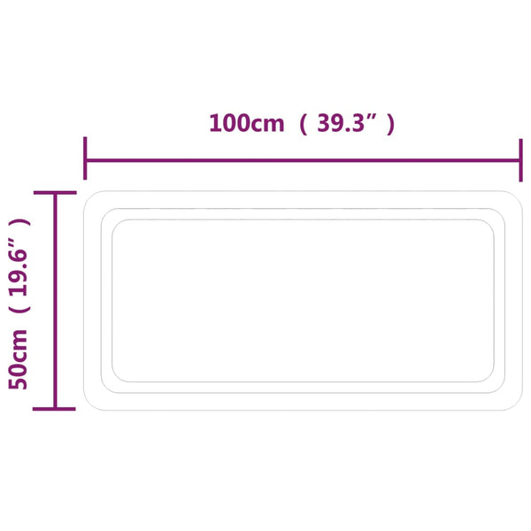 vidaXL LED Bathroom Mirror 50x100 cm