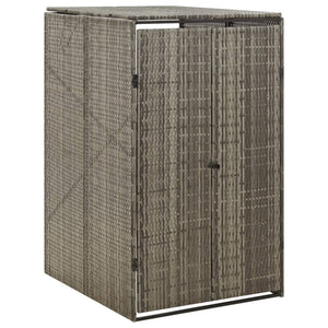 vidaXL Bin Storage Shed for 1 Bin Grey 70x80x117 cm Poly Rattan