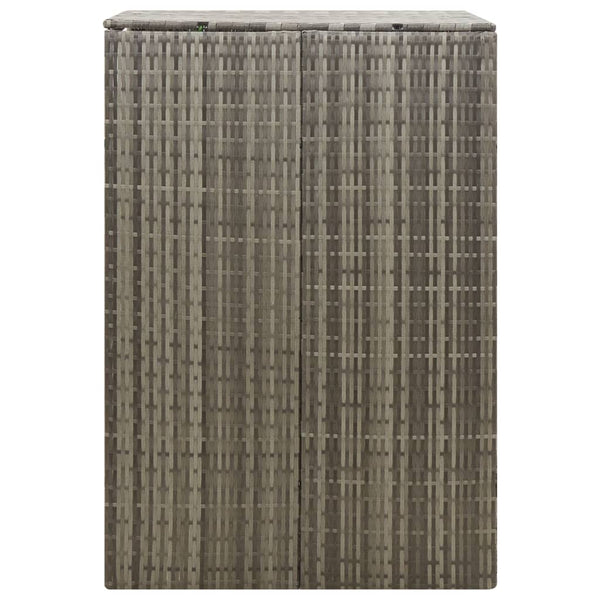 vidaXL Bin Storage Shed for 1 Bin Grey 70x80x117 cm Poly Rattan