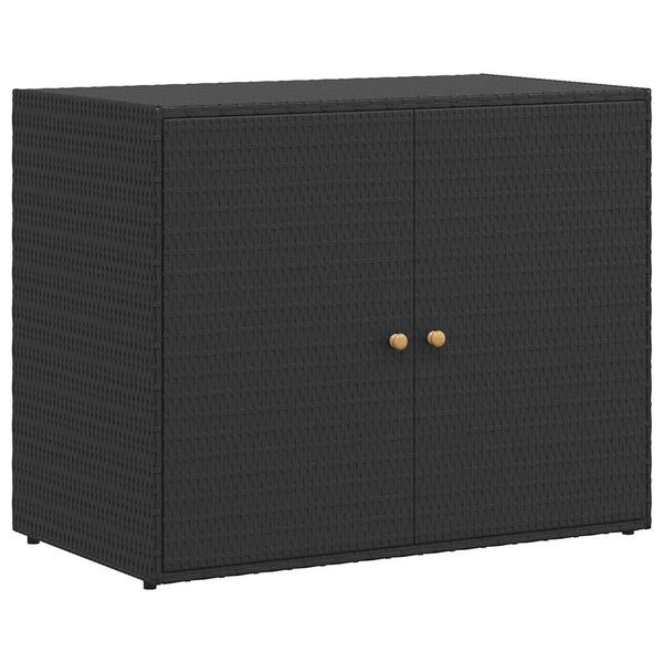 vidaXL Garden Storage Cabinet Black 100 x 55.5 x 80 cm Poly Rattan