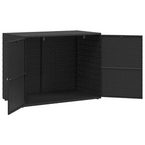 vidaXL Garden Storage Cabinet Black 100 x 55.5 x 80 cm Poly Rattan