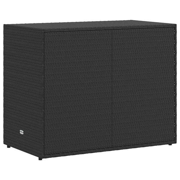 vidaXL Garden Storage Cabinet Black 100 x 55.5 x 80 cm Poly Rattan