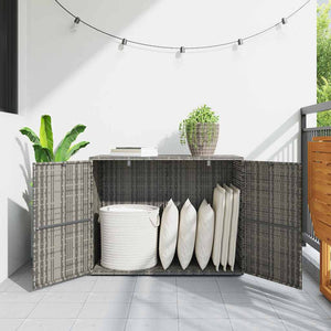 vidaXL Garden Storage Box Grey 100x55.5x80 cm Poly Rattan