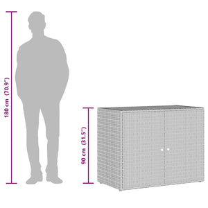 vidaXL Garden Storage Box Grey 100x55.5x80 cm Poly Rattan