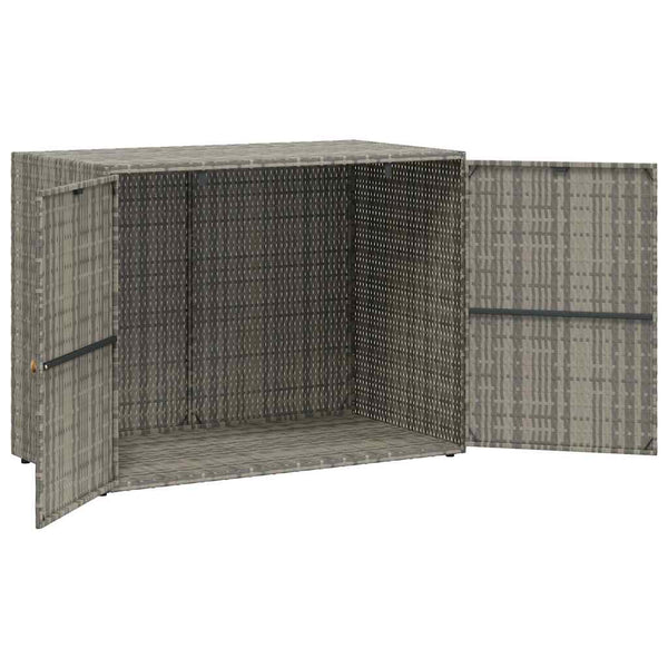 vidaXL Garden Storage Box Grey 100x55.5x80 cm Poly Rattan