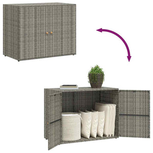 vidaXL Garden Storage Box Grey 100x55.5x80 cm Poly Rattan