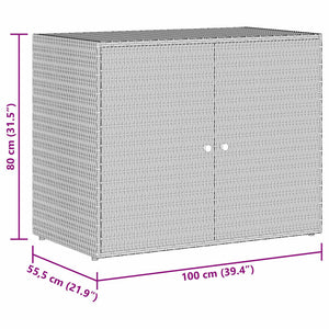 vidaXL Garden Storage Box Grey 100x55.5x80 cm Poly Rattan