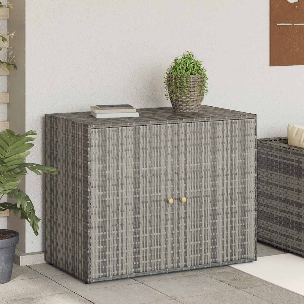 vidaXL Garden Storage Box Grey 100x55.5x80 cm Poly Rattan