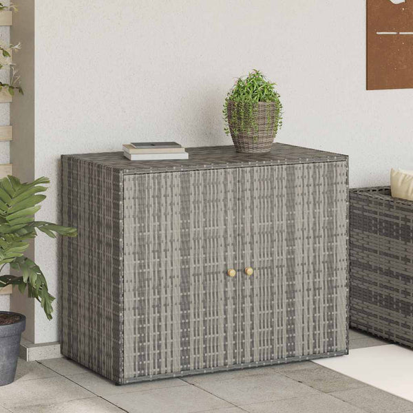 vidaXL Garden Storage Box Grey 100x55.5x80 cm Poly Rattan