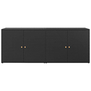 vidaXL Garden Storage Cabinet Black 198 x 55.5 x 80 cm Poly Rattan