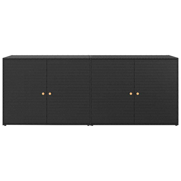 vidaXL Garden Storage Cabinet Black 198 x 55.5 x 80 cm Poly Rattan