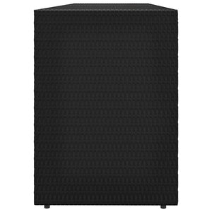vidaXL Garden Storage Cabinet Black 198 x 55.5 x 80 cm Poly Rattan