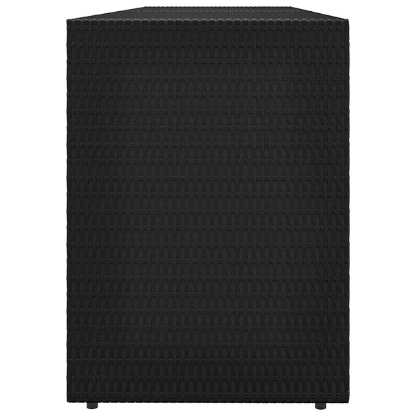vidaXL Garden Storage Cabinet Black 198 x 55.5 x 80 cm Poly Rattan
