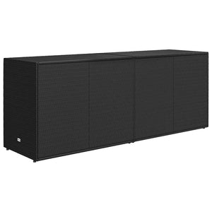 vidaXL Garden Storage Cabinet Black 198 x 55.5 x 80 cm Poly Rattan