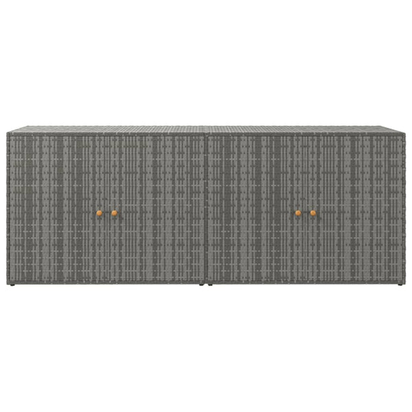vidaXL Garden Storage Cabinet Grey 198x55.5x80 cm Poly Rattan