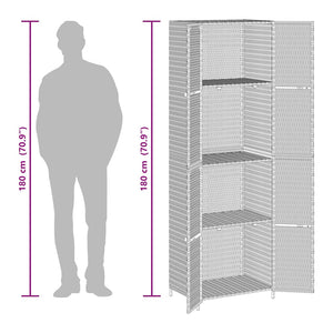 vidaXL Garden Storage Cabinet Grey 59x40x180 cm Poly Rattan
