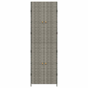 vidaXL Garden Storage Cabinet Grey 59x40x180 cm Poly Rattan