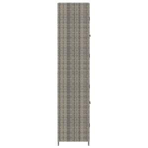 vidaXL Garden Storage Cabinet Grey 59x40x180 cm Poly Rattan