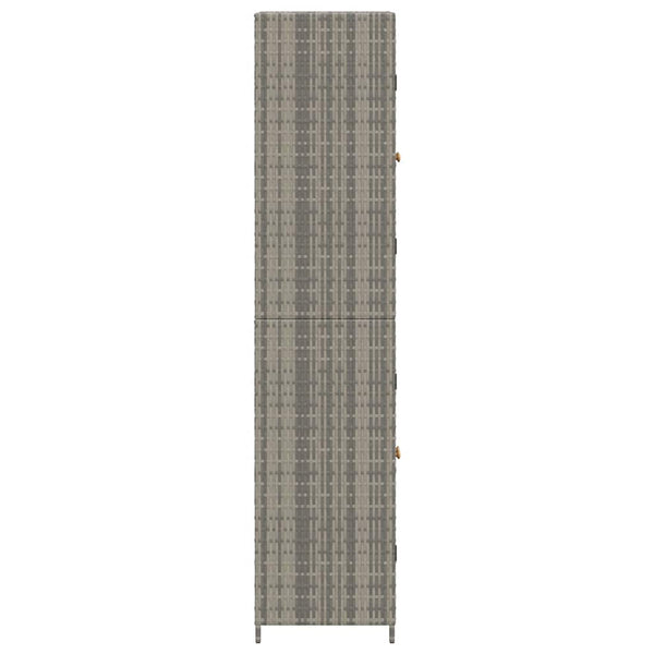vidaXL Garden Storage Cabinet Grey 59x40x180 cm Poly Rattan