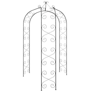 vidaXL Garden Arch Black Ø180x255 cm Steel