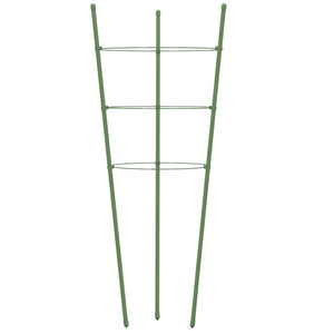 vidaXL Plant Supports with 3 Rings 5 pcs. Green 45 cm Steel
