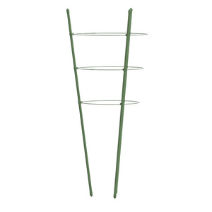 vidaXL Plant Supports with 3 Rings 5 pcs. Green 45 cm Steel