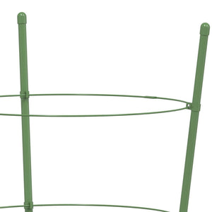 vidaXL Plant Supports with 3 Rings 5 pcs. Green 45 cm Steel