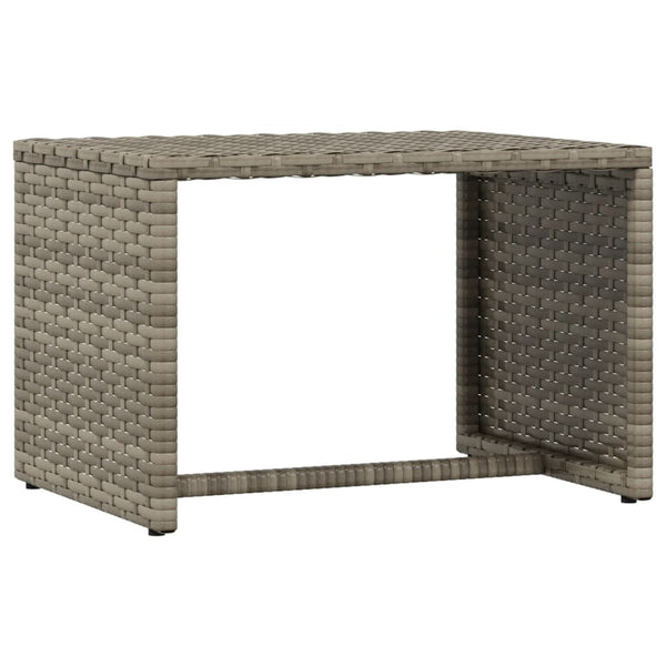 vidaXL Sun Lounger 1 pc. with Table Grey Poly Rattan