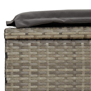 vidaXL Sun Lounger 1 pc. with Table Grey Poly Rattan