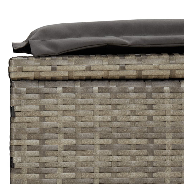 vidaXL Sun Lounger 1 pc. with Table Grey Poly Rattan