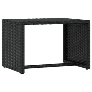 vidaXL Sun Lounger 1 pc. with Table Black Poly Rattan