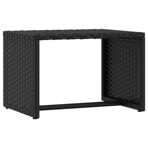 vidaXL Sun Loungers 2 pcs with Table Black Poly Rattan