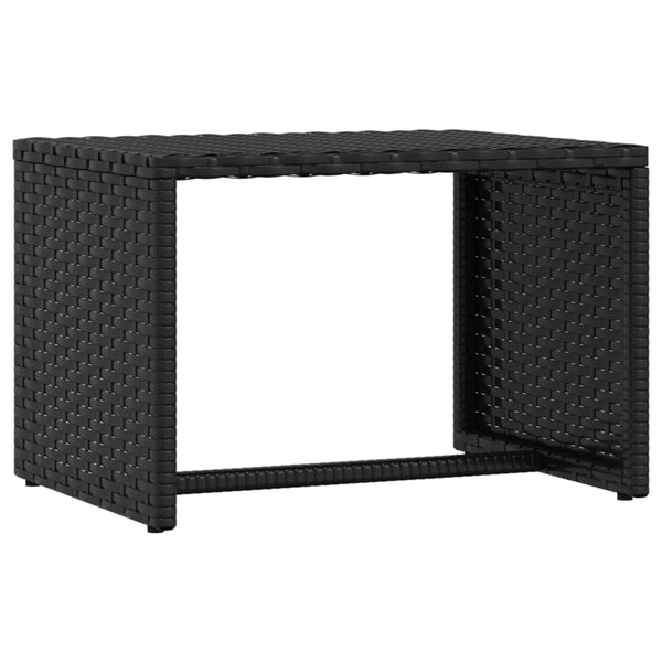 vidaXL Sun Loungers 2 pcs with Table Black Poly Rattan