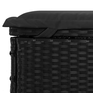 vidaXL Sun Loungers 2 pcs with Table Black Poly Rattan