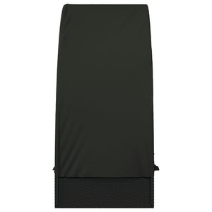 vidaXL Sun Lounger with Round Canopy Black 211x57x140 cm Poly Rattan