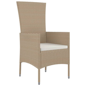 vidaXL Garden Chairs with Cushions 2 pcs. Poly Rattan Beige